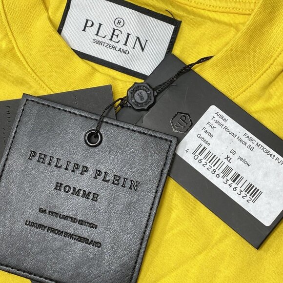 NEW PHILIPP PLEIN Men's Graphic T-Shirt – Size XL – Yellow – NWT - Picture 3 of 7